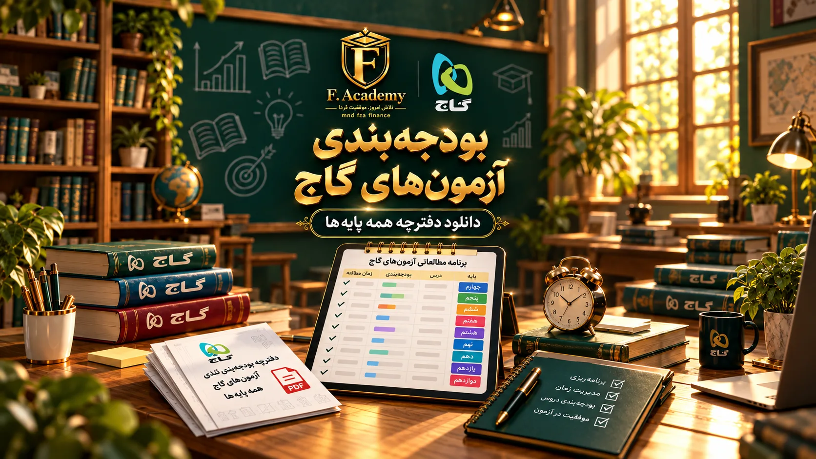 بودجه بندی آزمون های گاج و دانلود دفترچه PDF همه پایه‌ها